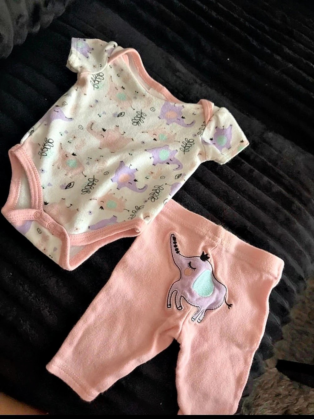 Baby Floral Matching Set in Pink & White